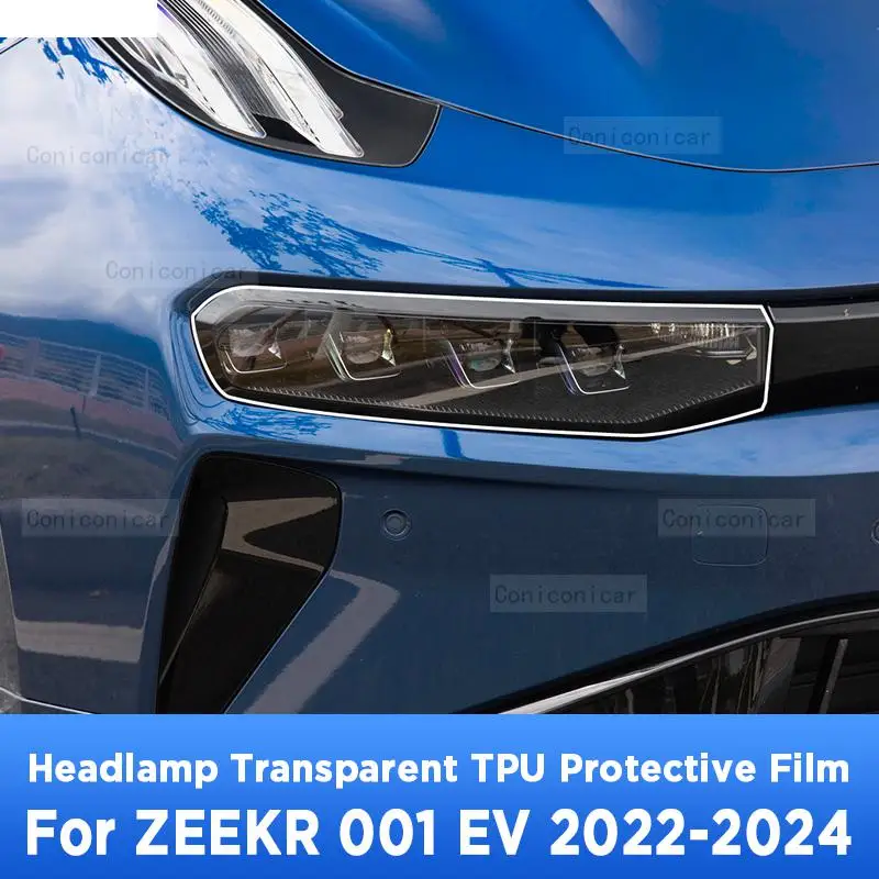 

For ZEEKR 001 EV 2022-2024 Car Exterior Headlight Anti-scratch Front Lamp Transparent TPU Protective Film Sticker Accessories