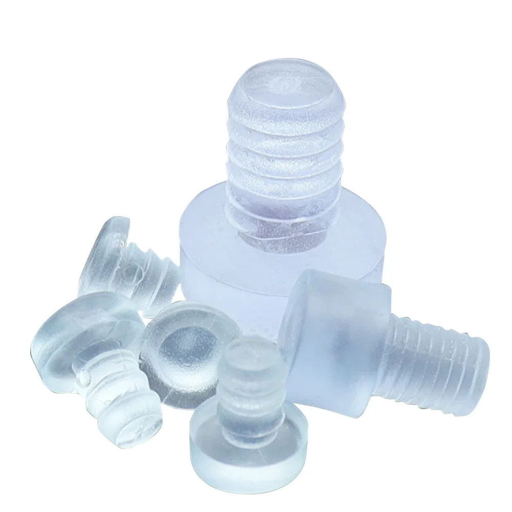 Clear Furniture Embedded Bumpers Glass Table Feet Soft Thread Chair Leg Stem Bottom Pad Floor Protect Anti-noise 10/20/50/100pcs