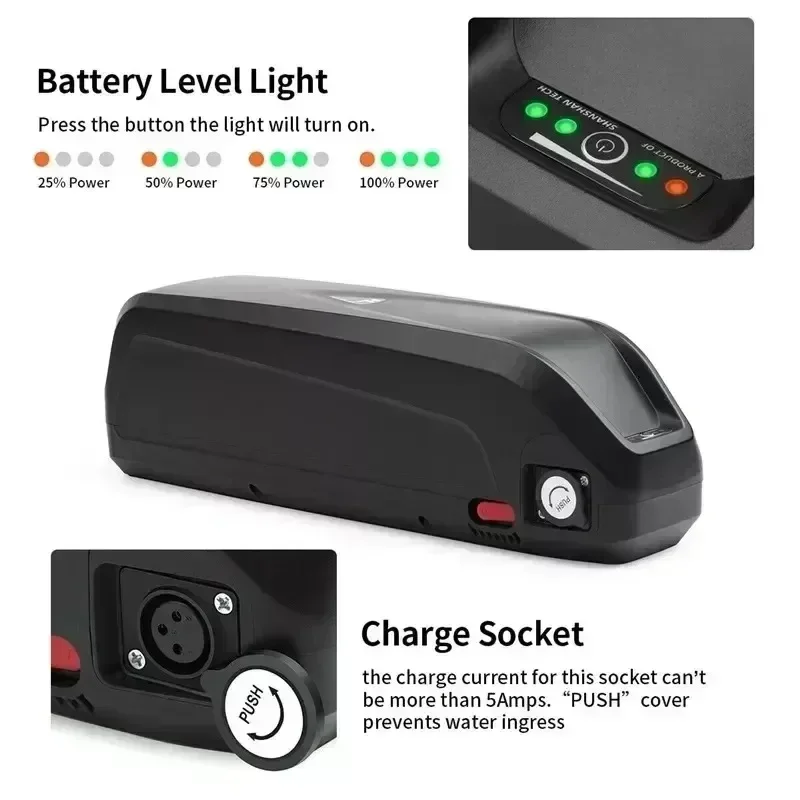 Hailong Electric Scooter Battery 36V 48V 52V 20Ah-30Ah for 250W~1500W Motorcycle/bicycle Waterproof LithiumBattery + Charger