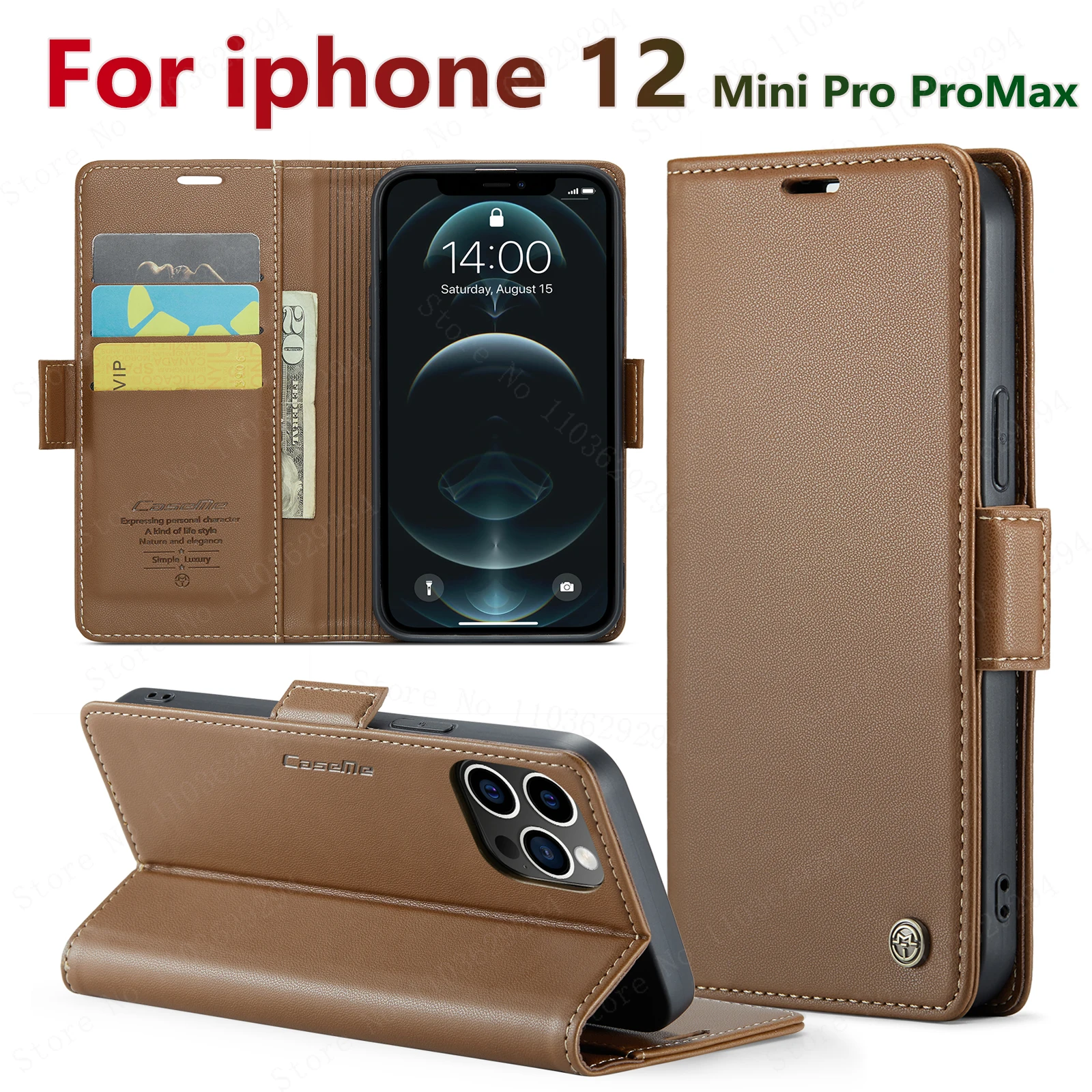 

For iphone 12 case Iphone 12 Pro max MiNi cases Luxury leather Anti-shock Magsafe Card holder Wallet Phone case