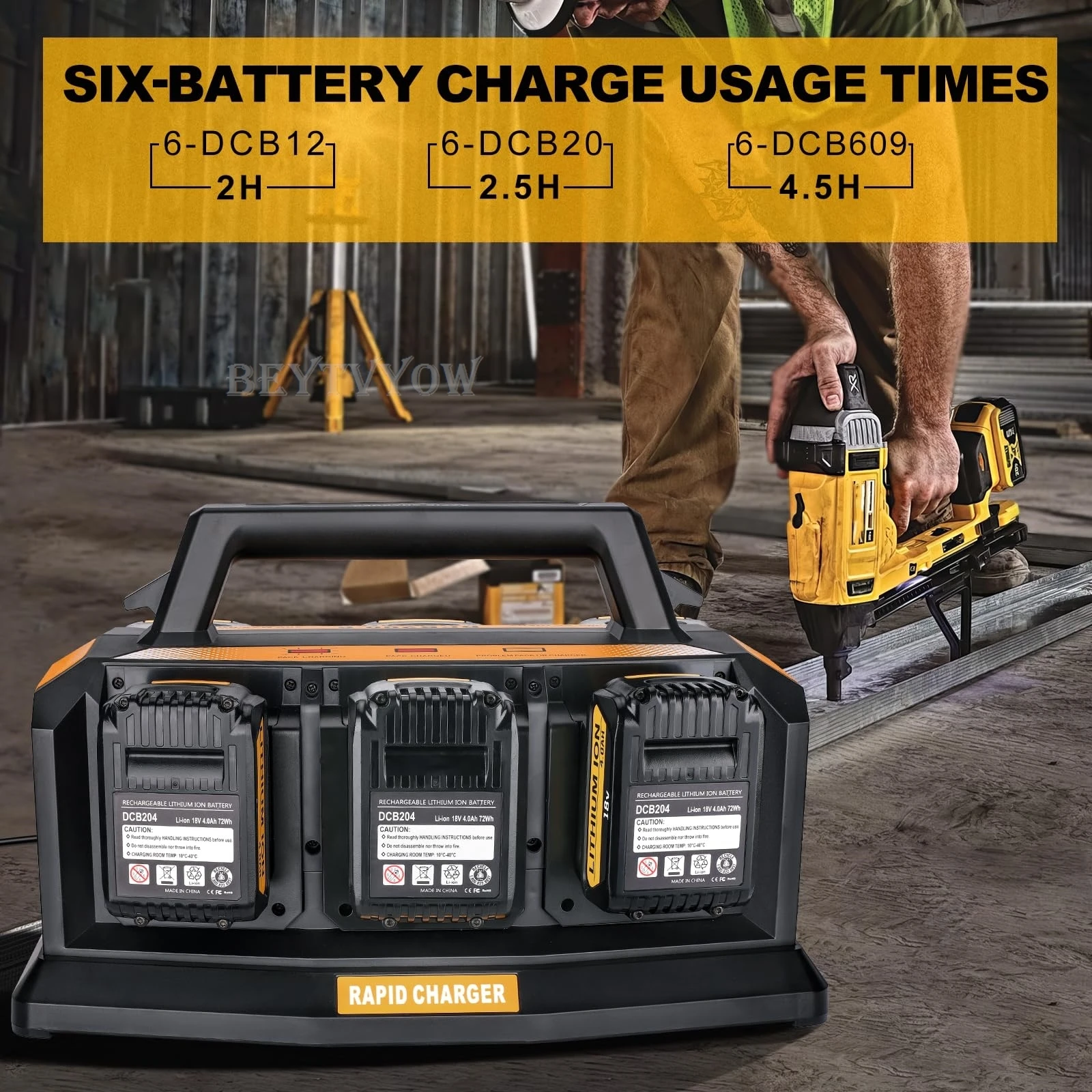 Super Battery Charger for Dewalt 20V Battery And FlexVolt 20V/60V Battery Rapid