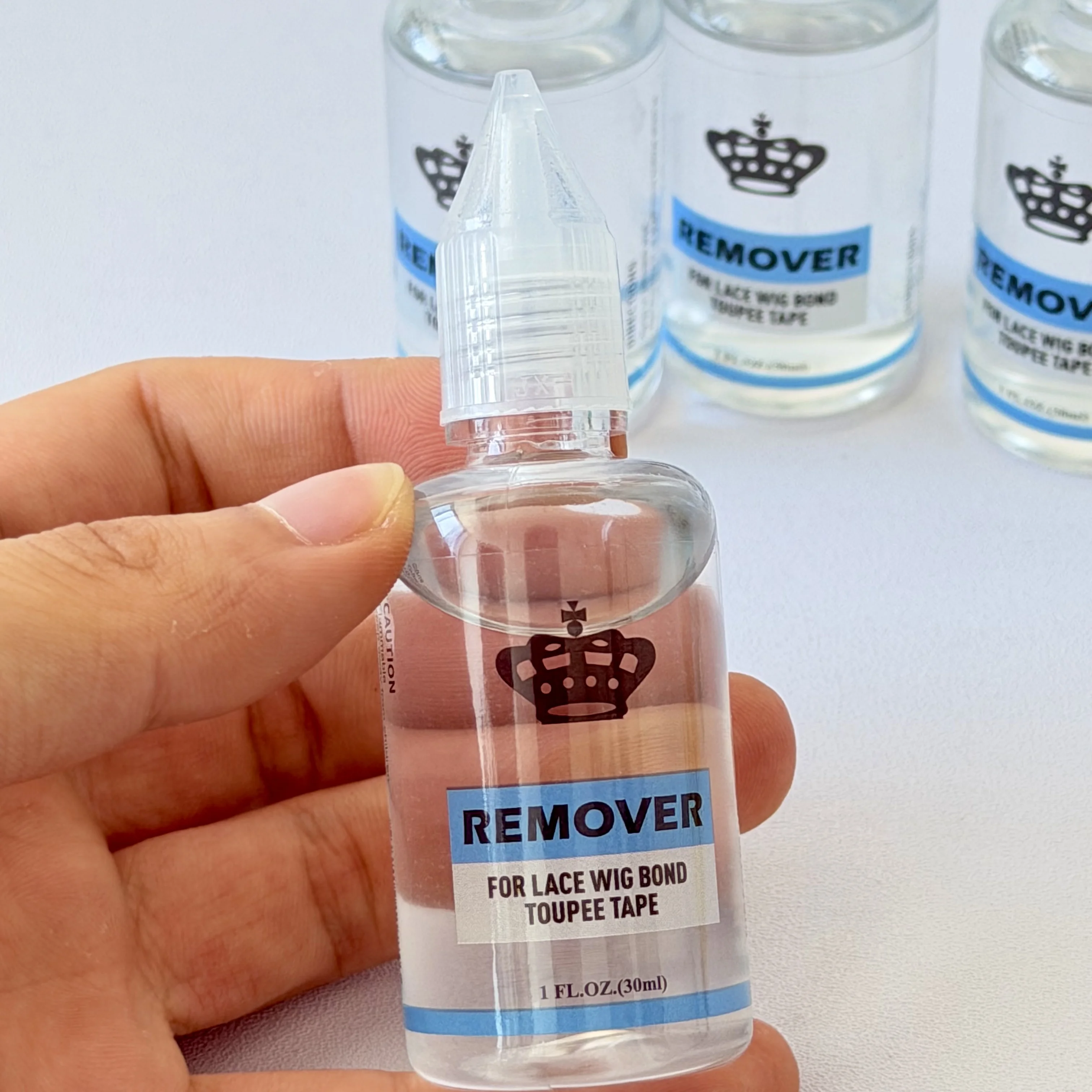 크라운 디자인 30ml 가발 접착제 제거제, 레이스 가발, 부분 가발 테이프, 헤어 익스텐션 접착제 제거에 효과적인 접착제 제거제