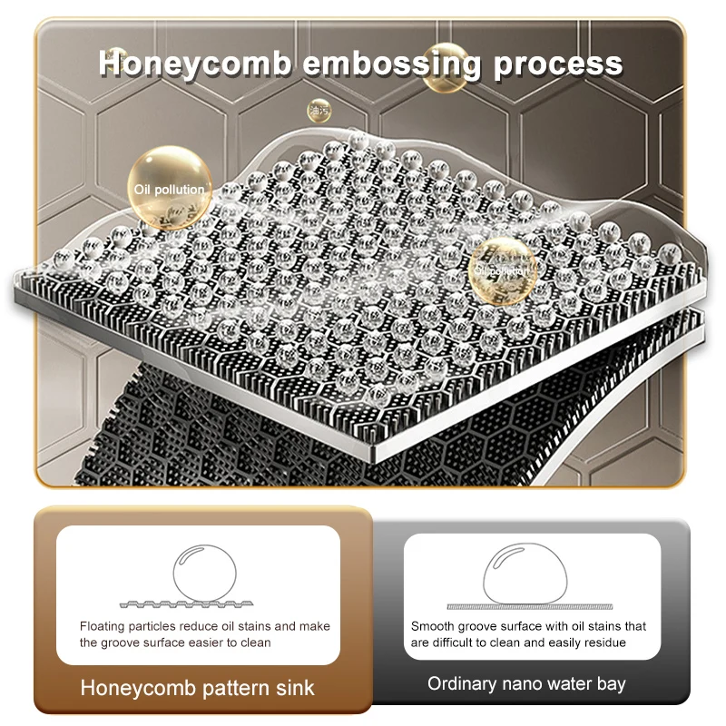 Stainless Steel Kitchen Sink Embossed Digital Display Waterfall Sink  Large Single Slot Household Dishwashing Basin