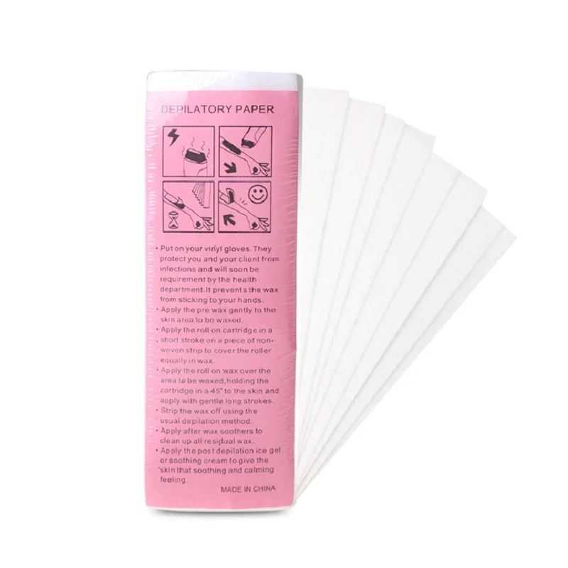 100 PCs Hair Removal Wax Paper For Women & Men Nonwoven Wax Strip Paper Roll High Quality Body Leg Arm Lip Hair Removal Epilator 6