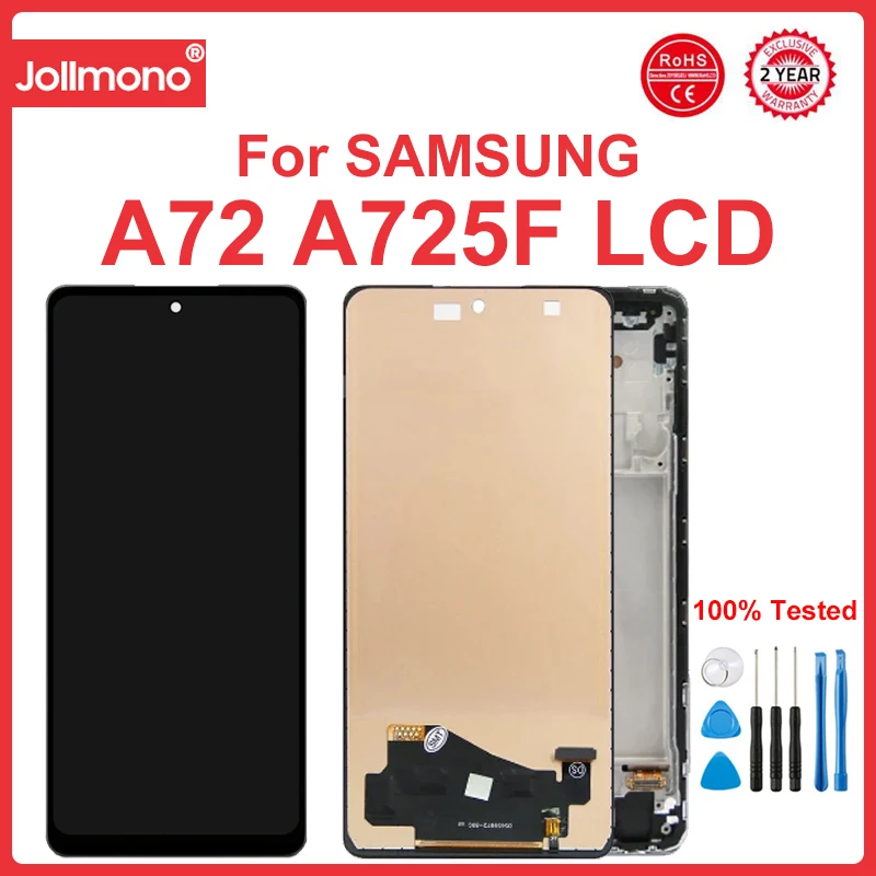 Schermo Tft Per Samsung Galaxy A72 A725F A725F/Ds Display Lcd Touch Screen Digitale Con Cornice Per Samsung A72 Screen Assembly