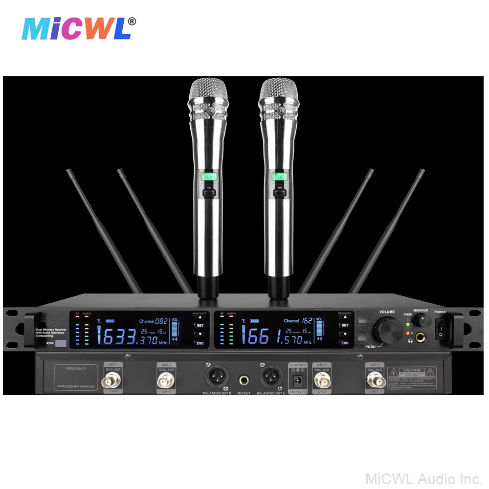 Advanced ULXD4D Dual Channel Wireless Microphone System KSM8 Silver Dynamic Capsule Singing Grade Stage Performance Speech