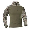 Camo Softair Combat Shirts Outdoor Uniform Tactical T-Shirt Cargo Airsoft Paintball Cotton Men Clothing Wear-resisting Outdoor 6