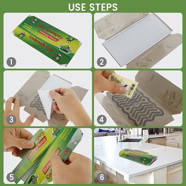 Csótány Ház Kártevő Csapda Nem Toxikus Ragacsos Táblák Ragasztó Kártevőirtó Szerszám Tartozék - Image 5