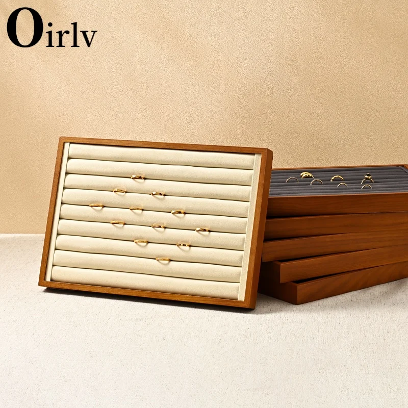 Oirlv Soild Wood Jewelry Display Exquisite Jewellery Holder Portable Ring Earrings Necklace Organizer Box organizator de boys - Image 6