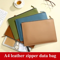 Sac à fermeture éclair en cuir A4 en plusieurs couleurs, mallette d'affaires, sac à documents en PU pour usage professionnel 2