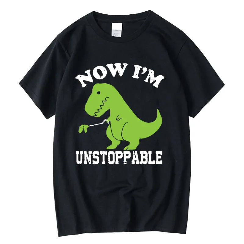 

XIN YI Men's T-shirt Top Quality 100% Cotton Cool Funny Dinosaur Design Printing O-neck Men Tshirt Cool T-shirt Male Tees Tops