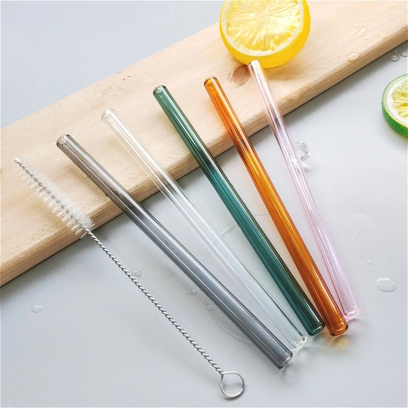 Eco-Friendly Borosilicate Glass Straws - 5-Pack Gift Set