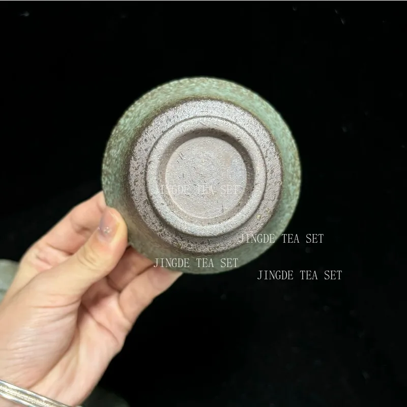 180ML Retro Coarse Pottery Three Gaiwan Household Kiln Change Ceramic Teacup Portable Beauty Tea Bowl Custom Traditional Tea Set