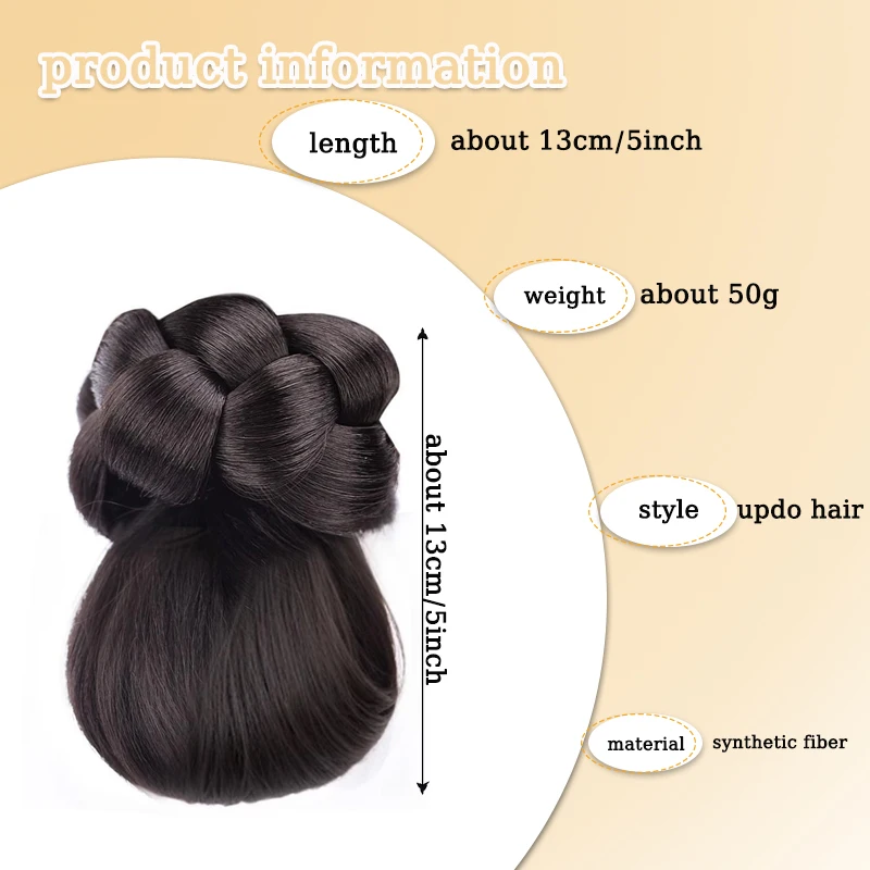 LUPU Hair Clips for Hair Hair Accessories Wig Low Hair Bun Synthetic Natural False Braided Black Brown Updo Hair Women Hairpiece