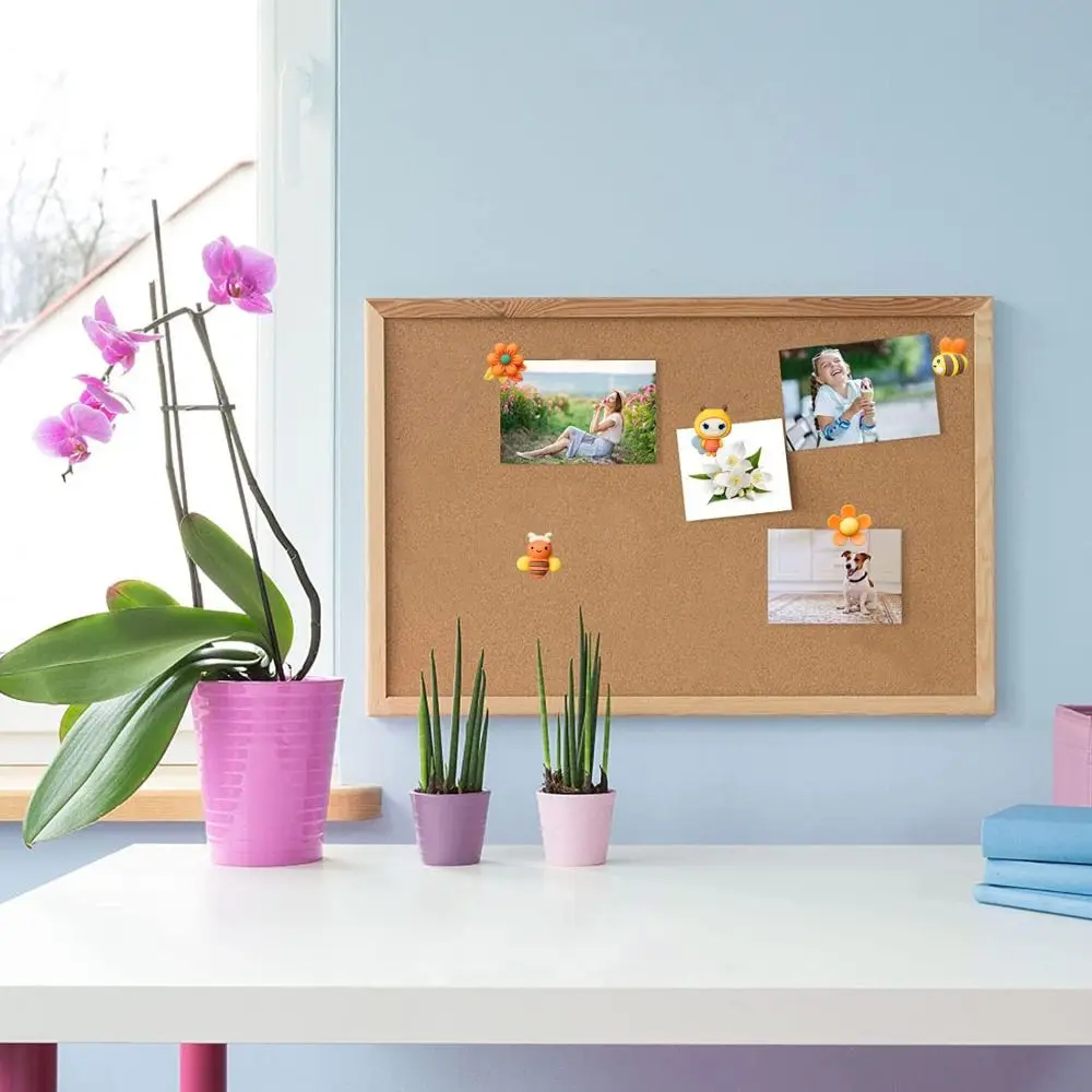 30Pcs 내구성 3D 꿀벌 꽃 푸시 핀 크리 에이 티브 DIY 보드 압정 간편한 설치 수지 코르크 보드 푸시핀 사무실 학교 용품
