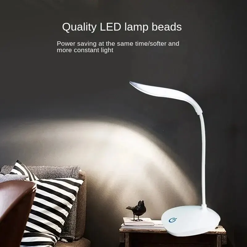 Portable LED Desk Lamp with USB Charging and Touch Dimming - Eye Protection for Room and Office Lighting
