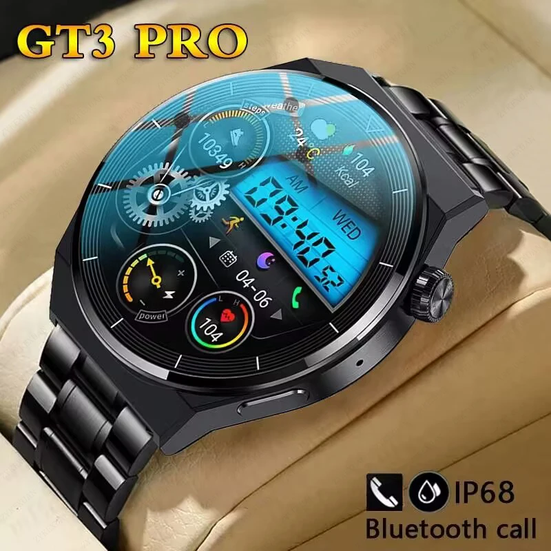 

For Huawei Xiaomi NFC Smart Watch Men GT3 Pro AMOLED 390*390 HD Screen Heart Rate Bluetooth Call IP68 Waterproof SmartWatch New