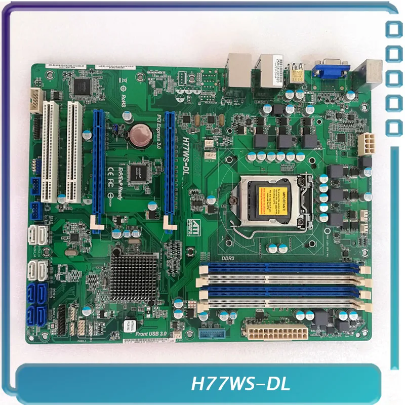 For ASRock H77WS DL LGA1155 Support I5 I7 E3 1230 CPU Server Motherboard Fully Tested Good