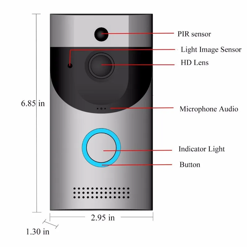 Low Power Wifi Video Doorbell B30 B30 Doorbell App 1080p Smart