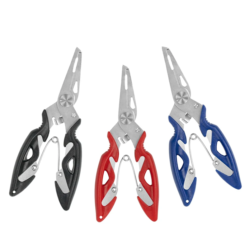 Fishing Pliers Multifunction Scissors Fishing Tools Pullther Resilience Metal Wire Rope Portable Magnetic Buckle Braid Line