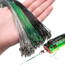 

20PCS Anti Bite Steel Fishing Line Steel Wire Leader With Swivel Fishing Accessory Lead Core Leash Fishing Wire 15CM-30CM
