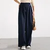 Irregular Button Pant For Women High Waist Solid Straight Wide Leg Trousers Office Lady Clothing 2024 Autumn New 1
