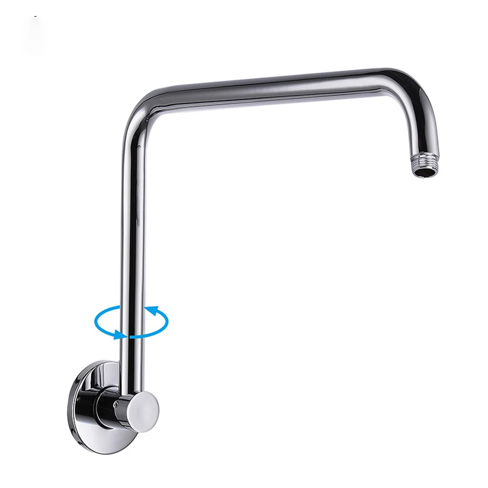 S-shaped shower arm extended brushed nickel, high-level shower arm with flange, shower head extended arm,