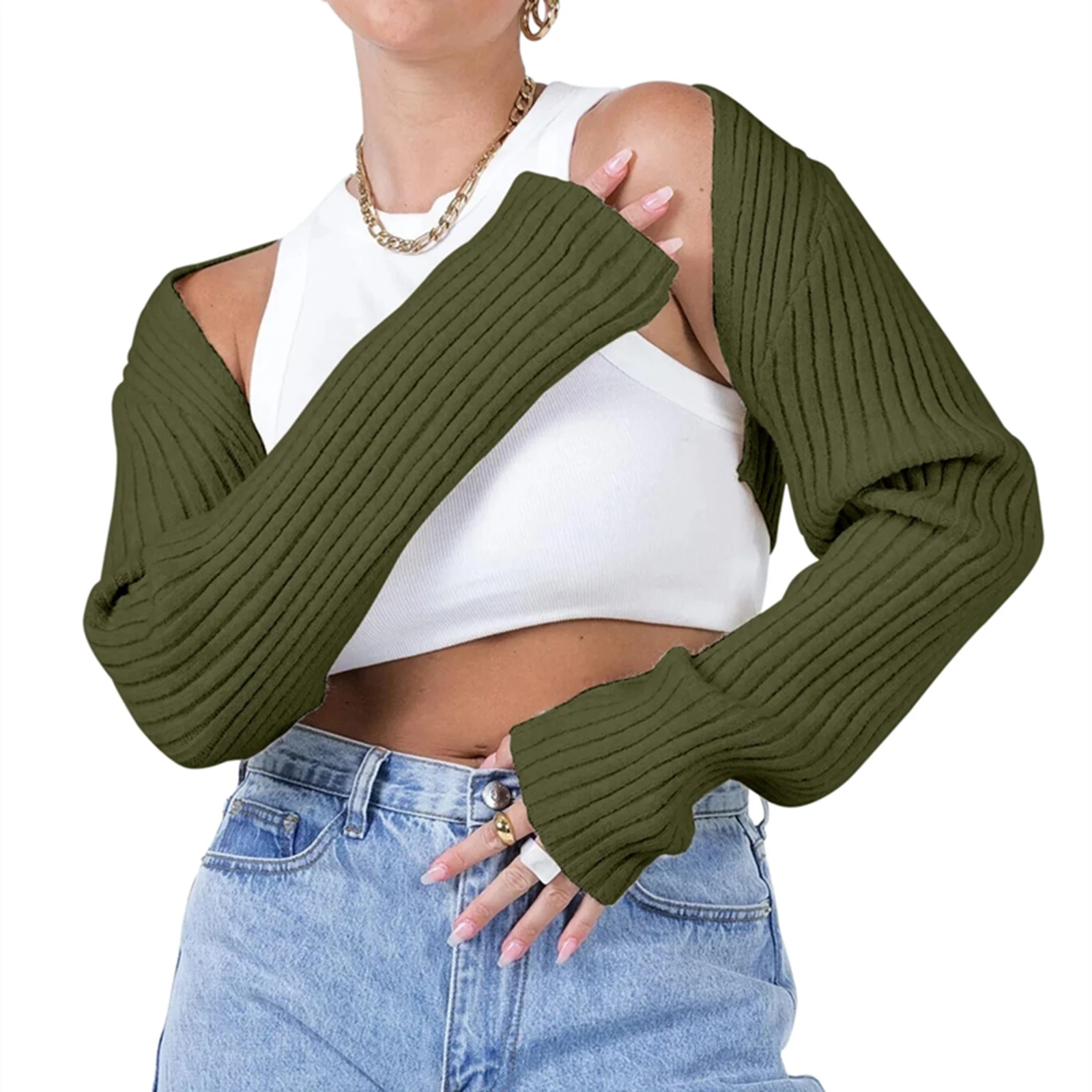 

Winter Warm Y2k Clothes Women Knitted Sweater Shrugs Cardigans Crop Tops Solid Loose Outwear 2023