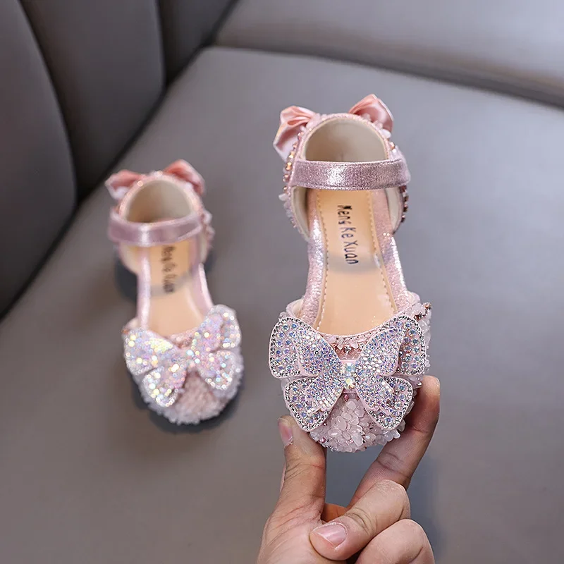 Girls Luxury Princess Flat Sandals for Wedding Party