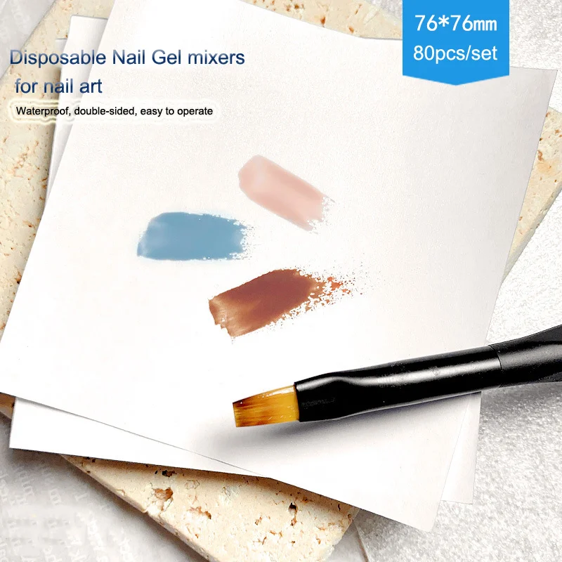 

80 шт./компл., цветной бумажный лоток для ногтей, гелевая палитра лаков для ногтей, смешивание, рисование, цветной дисплей, инструменты, одноразовая палитра для смешивания