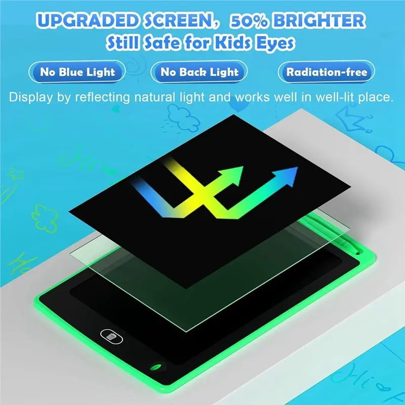XB-어린이용 4팩 LCD 쓰기 태블릿 8.5인치 컬러풀 낙서 보드 드로잉 태블릿, 교육용 학습 생일 선물