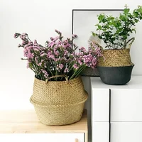 Seaweed Wicker Basket Rattan Hanging Flowerpot  Dirty Clothes    Storage    WF1015 2