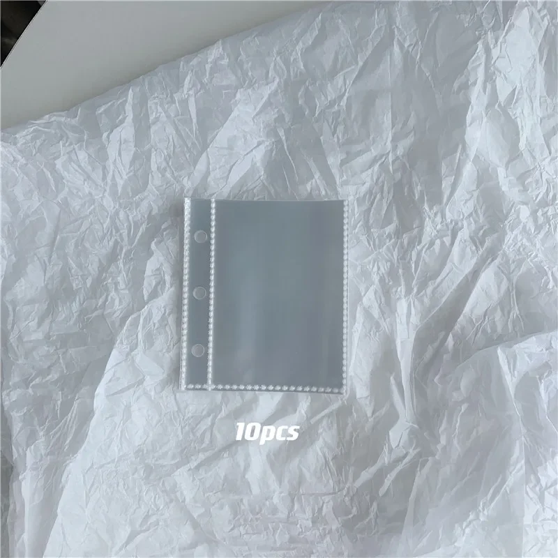 10pcs Sheet 3 Inch Photocard Sleeve PP Clear Acid free-No Singel Grid Pocket Binder 3 Holes Pages Card Sleeves