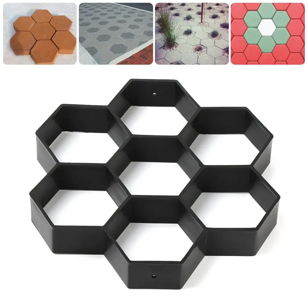Reusable Lawn Decoration Variety Shapes Stone Road Paving Cement Brick Maker Cement Mould DIY Garden Path Concrete Molds