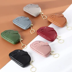 Genuine Leather Creative Cartoon Elephant Zipper Coin Purse Wallet Cute Clutches Card Holder Keychain Wallets For Girls Women