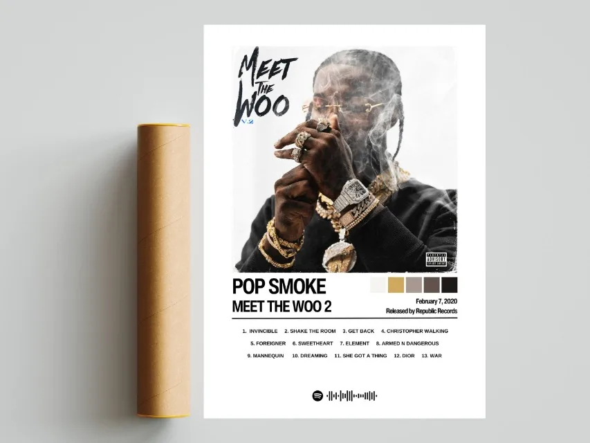 thumbnail image 1 of $uicideboy$ Póster de portada de álbum de música Pop Smoke de Lil Peep, arte de pared de cantante pop, impresiones en lienzo, pintura para dormitorio, decoración del hogar, regalos, 1 of 5