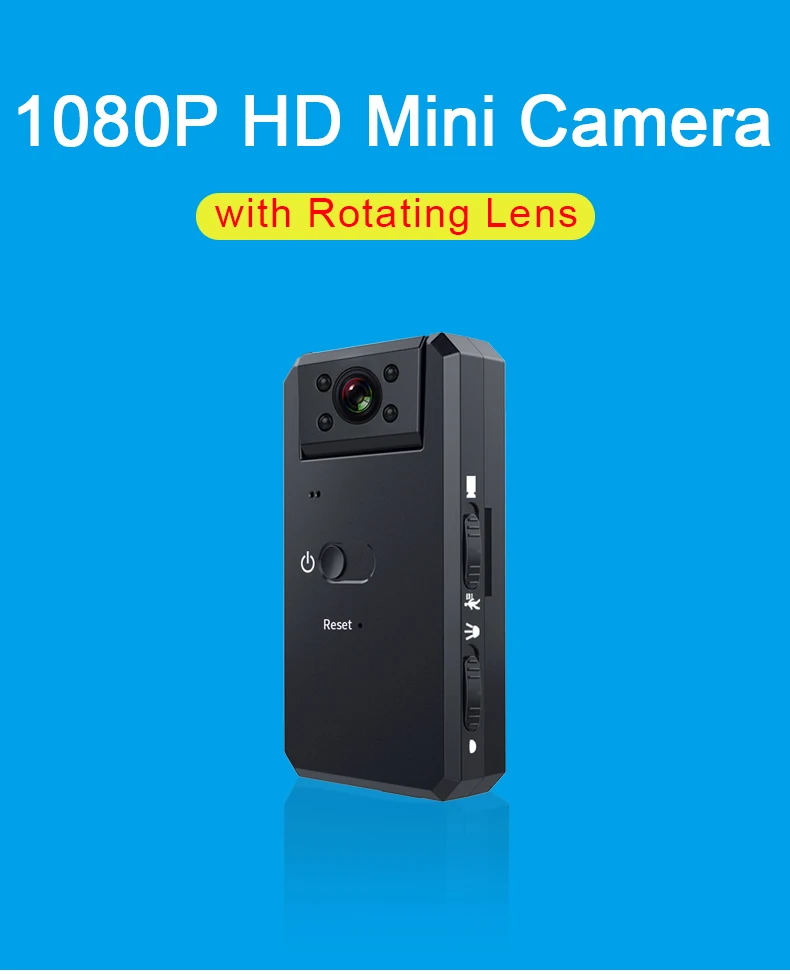 MD90S Mini Camera HD 1080P Wide Angle Night Vision 180 Degree Rotating Camera Sports DV Surveillance Recorder Camcorder streaming camcorder