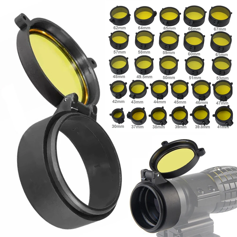 Yellow Plastic Rifle Scope Lens Cover for Hunting