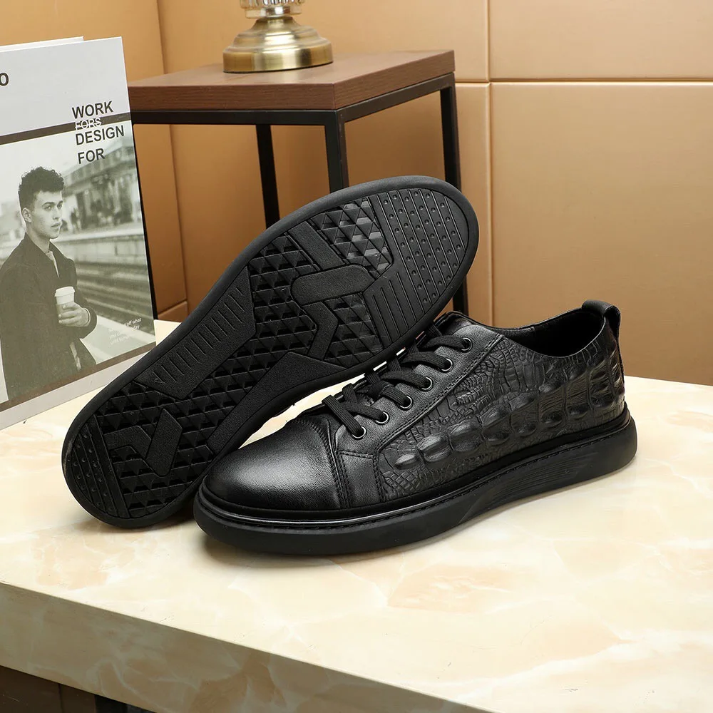 Louis Vuitton Patent Leather Fashion Sneakers for Men