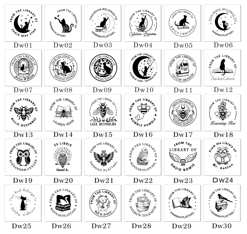 Teacher Library Seals Customize Personalized Self inking Cartoon Ex Libris Book Ink Stamp