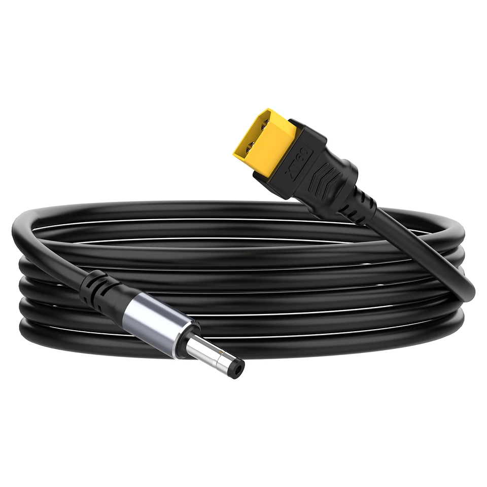 16AWG XT60 Female To DC5521 Male Power Cable Adapter for Solar Power Station and Laptops