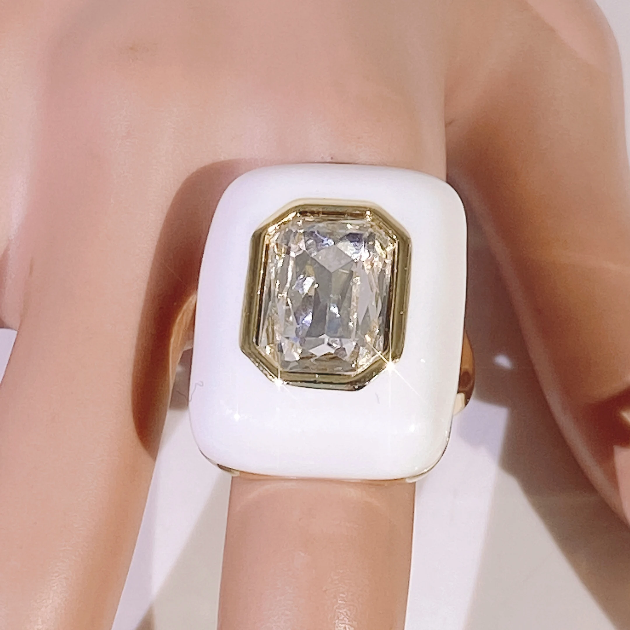 Anillos cuadrados para mujer, joyería clásica de fiesta, piedras