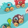 Cartoon Animals Push Pull Toy Baby Pulling Toy Walking Toy with String Children Educational Pull Along Toy Gift for Toddlers Kid 3