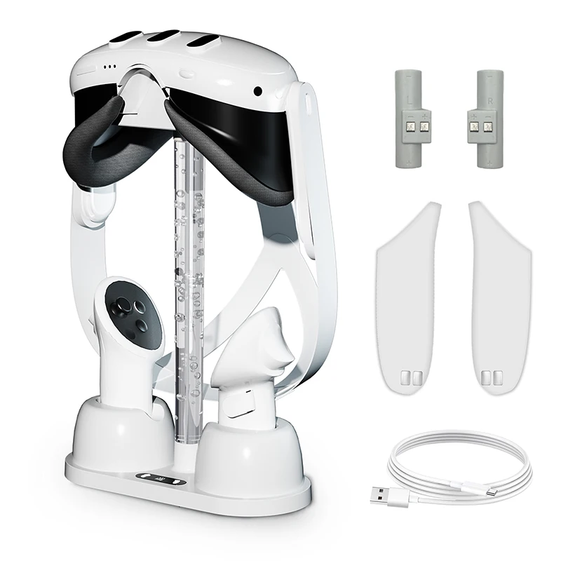 

For Meta Quest 3 Charger Dock For Meta Quest 3 RGB Lights Storage Stand