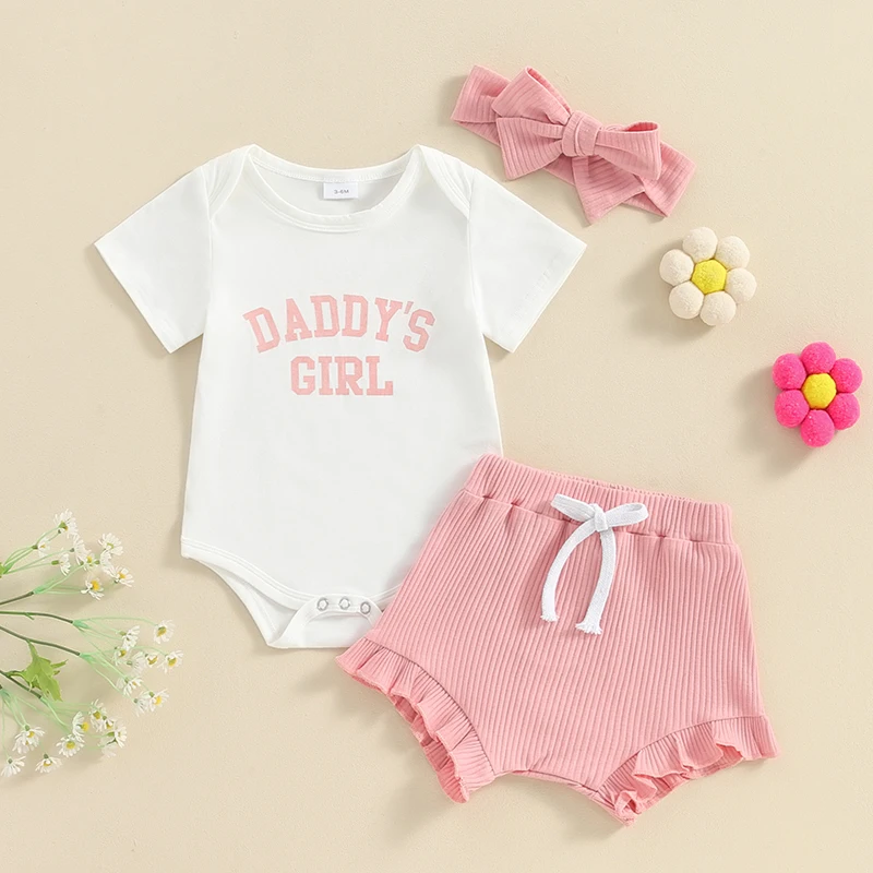 Toddler Girls 2-Piece Outfit Sleeveless Floral Print Top with Ruffle Shorts and Matching Headband Summer Set for Baby Girls 1