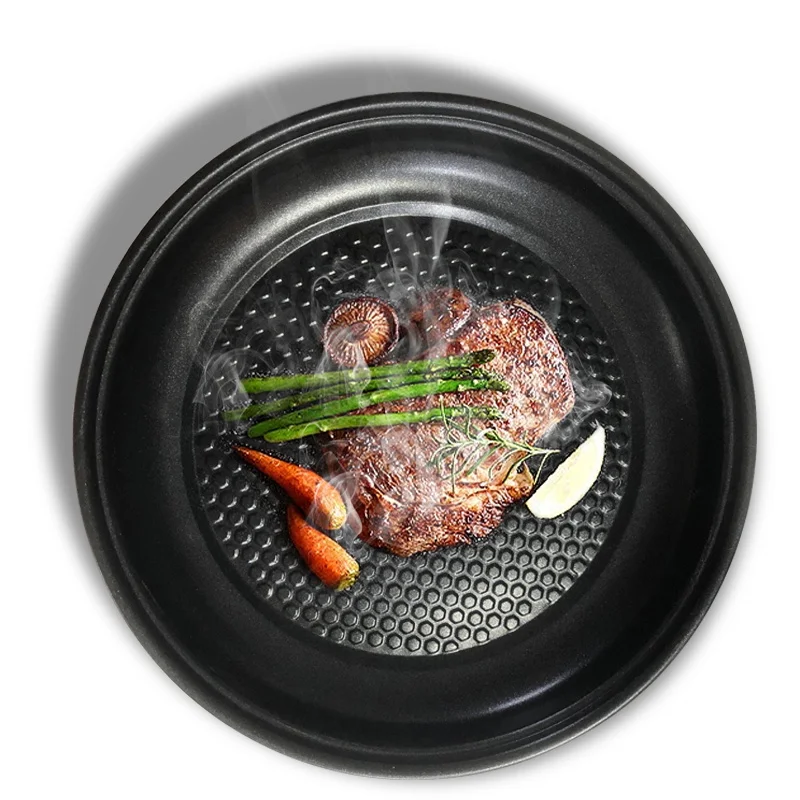 220V MultiCooker Electric Frying Pan Househould Barbecue Fried Steak Fish Omelette Frying Pan Non-stick Electric Machin EU Plug 4