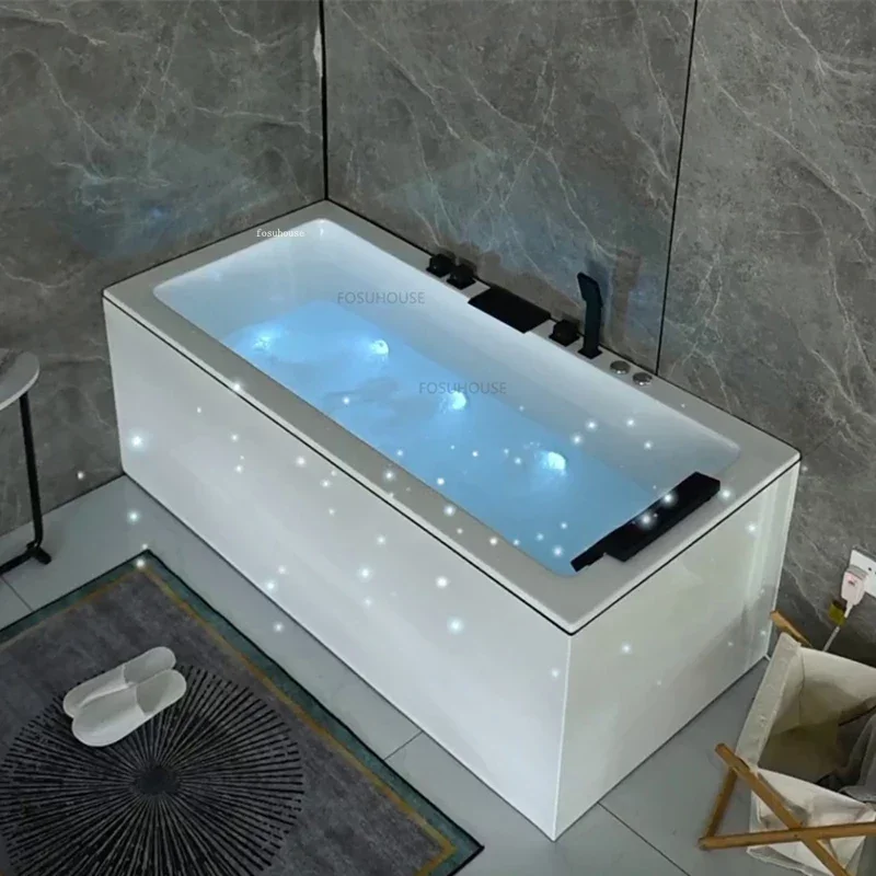 Modern Acrylic Hydromassage Bathtub Household Portable Spa Bathtub Adults Hotel Bathroom Comfortable Massage Seat Bath