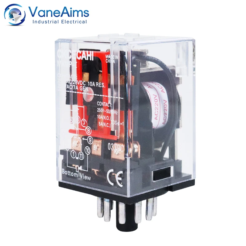 

MK3P-I High power Intermediate Relay Coil General Micro Mini Electromagnetic Relay Switch AC110V/220V/380V DC6V/24V 10A VaneAims