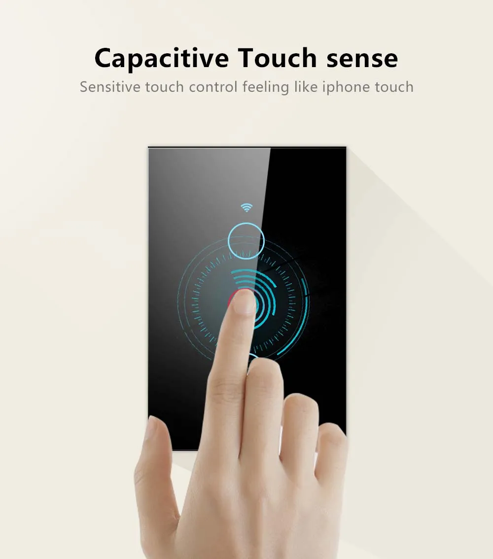 Tuya Wifi Smart Wall US Touch Switch No Neutral Wire Required Smart Life Wireless Remote LED Light Switch Support Alexa Google H