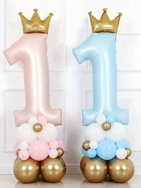 Balloons Birthday Party Decoration Numbers  First Birthday Decorations  Baby Girl - Ballons & Accessories - Aliexpress